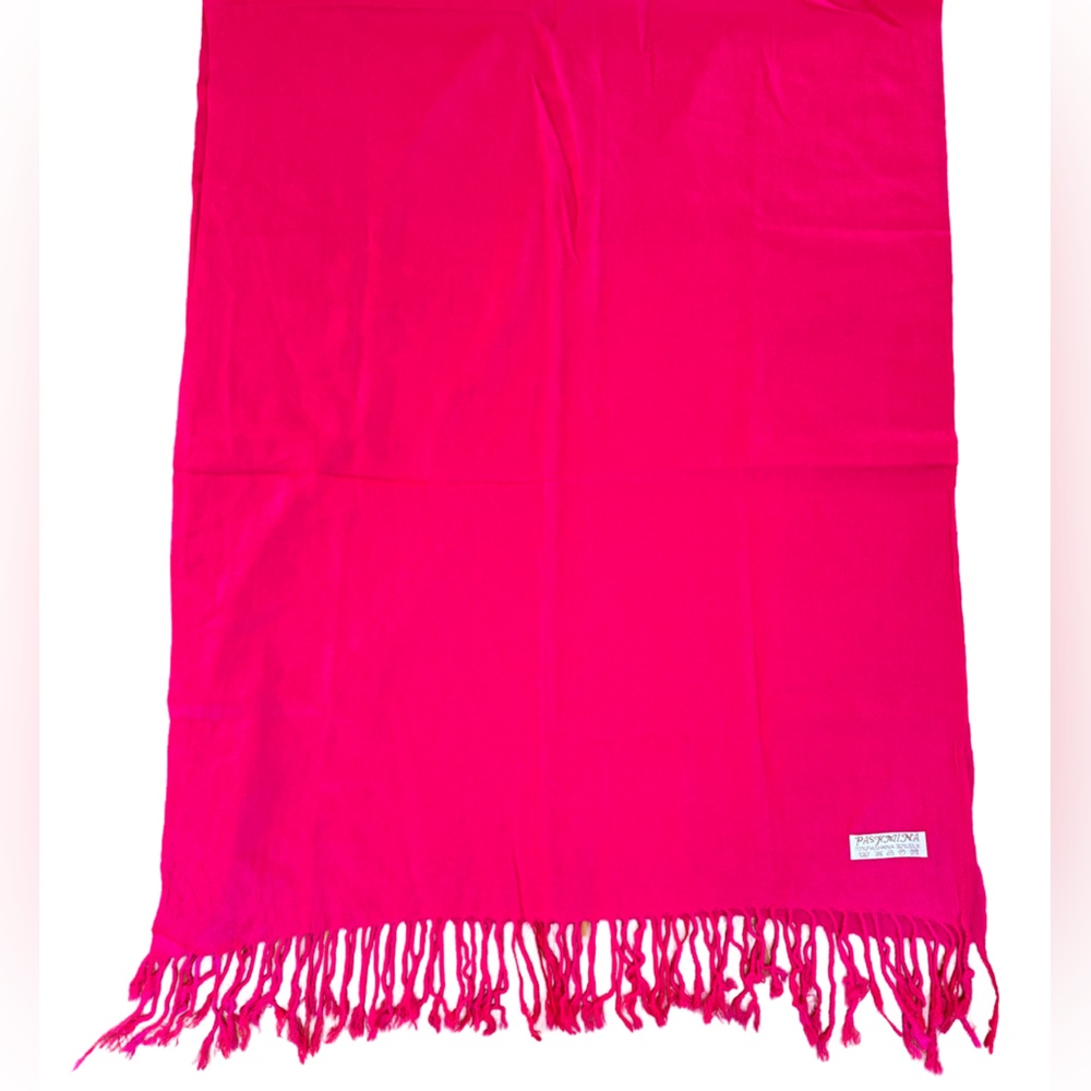 PASHMINA Cashmere Silk Blend Scarf Wrap Shawl Cape Large Bright Pink